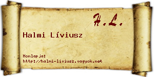 Halmi Líviusz névjegykártya